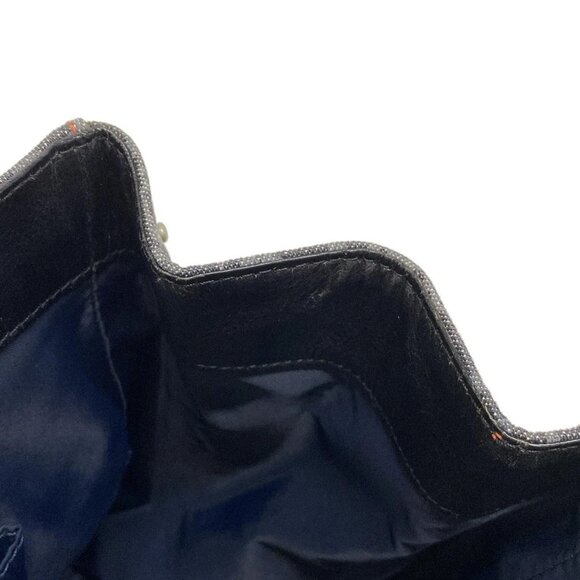 Auth DIOR/ChristianDior Flight Navy Gray Orange Denim Leather Tote Bag - Picture 13 of 16
